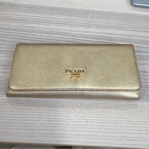 Prada Gold Metallic Wallet